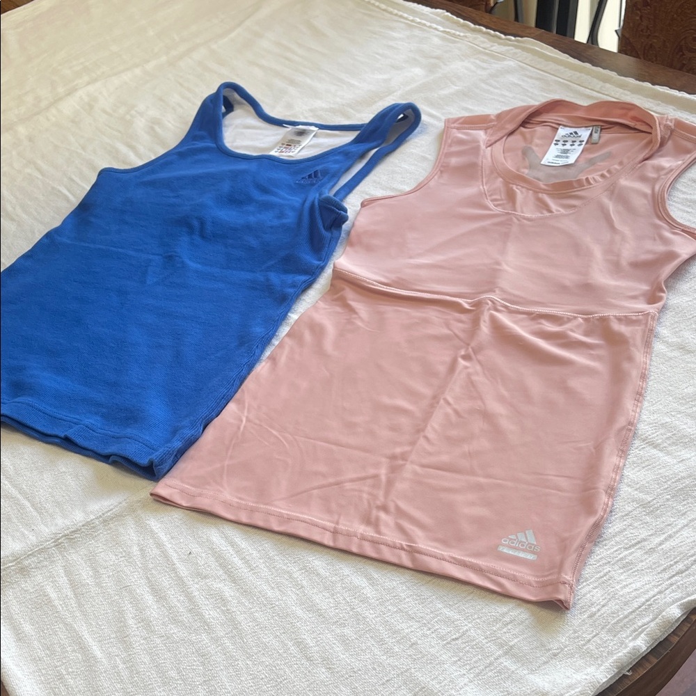 adidas Pink Performance Tank & Blue Racerback Duo